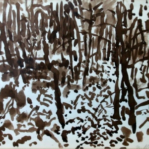 Nell-Blaine-1922-1996-Forest-1957-Ink-wash-on-Paper-14.5-x-17.75-Signed-Lower-Right-Framed-2400