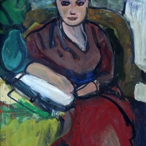 Robert-De-Niro-Sr-1922-1993-Portrait-of-a-Seated-Woman-c.-1960-Oil-on-Canvas-36-x-26-Signed-Lower-Right-Framed-8400