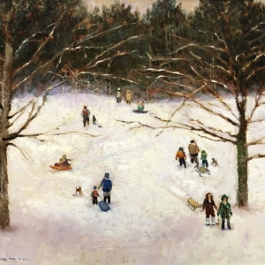 Snowday-in-Woodstock-completed-in-2020-Oil-on-Board-20-x-24-Signed-Lower-Left-Framed-3000