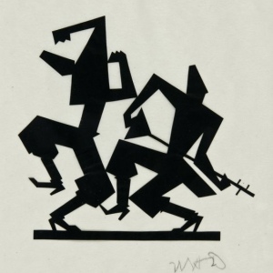 artist-hunt-diederich_dancing-musicians_cut-paper-silhouette_sold-for-862-00