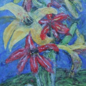 Wilna_Hervey_StillLifewithLillies_8x5_Enamel_JCGHER030